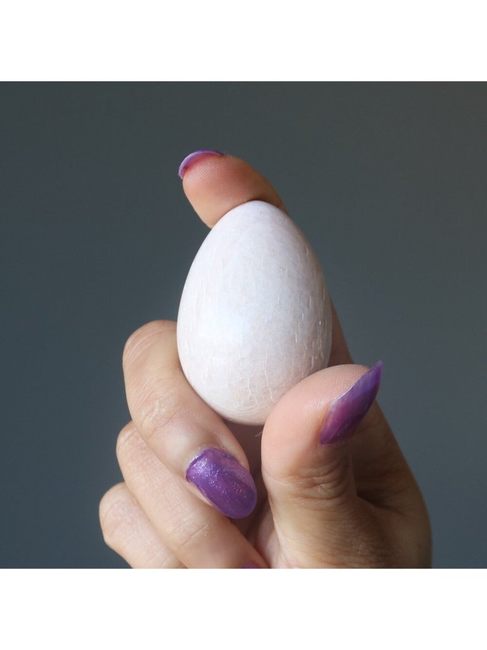 Cream Moonstone Egg Shiny Ingredients of Happiness Crystal Healing Stone Decor